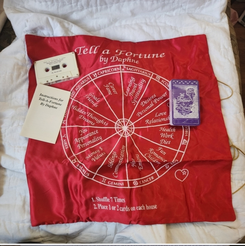 Vintage Red Fortune Telling Set Kit